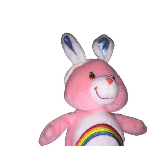 Vintage Care Bears Cheer Bear Wearing Easter Bunny Ears - Plush Vintage Toy - Picture 5 of 6
